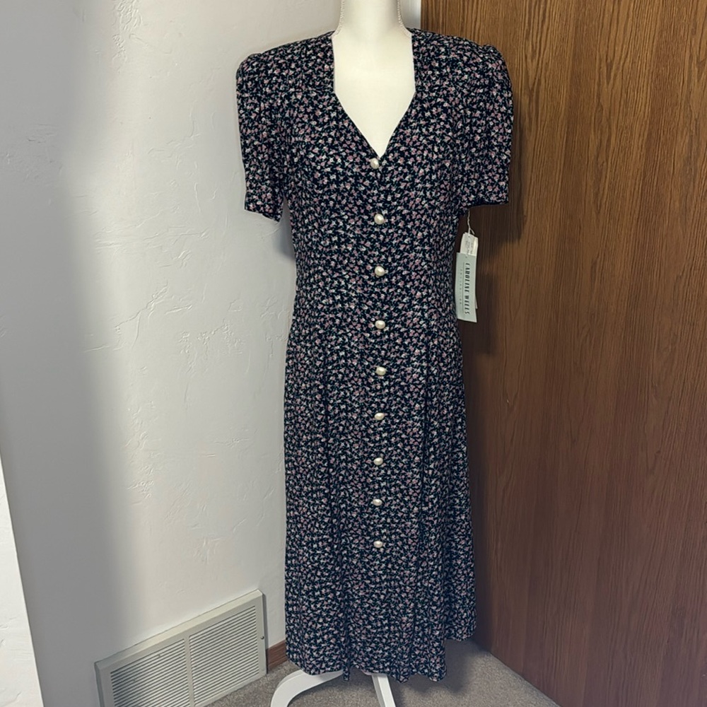Caroline Wells floral button down maxi dress 12